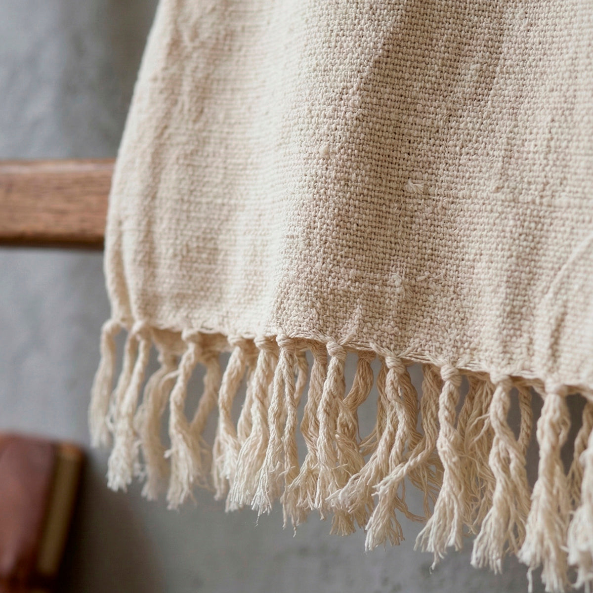 Manta para Sofá Artesanal Algodão com franjas Celine