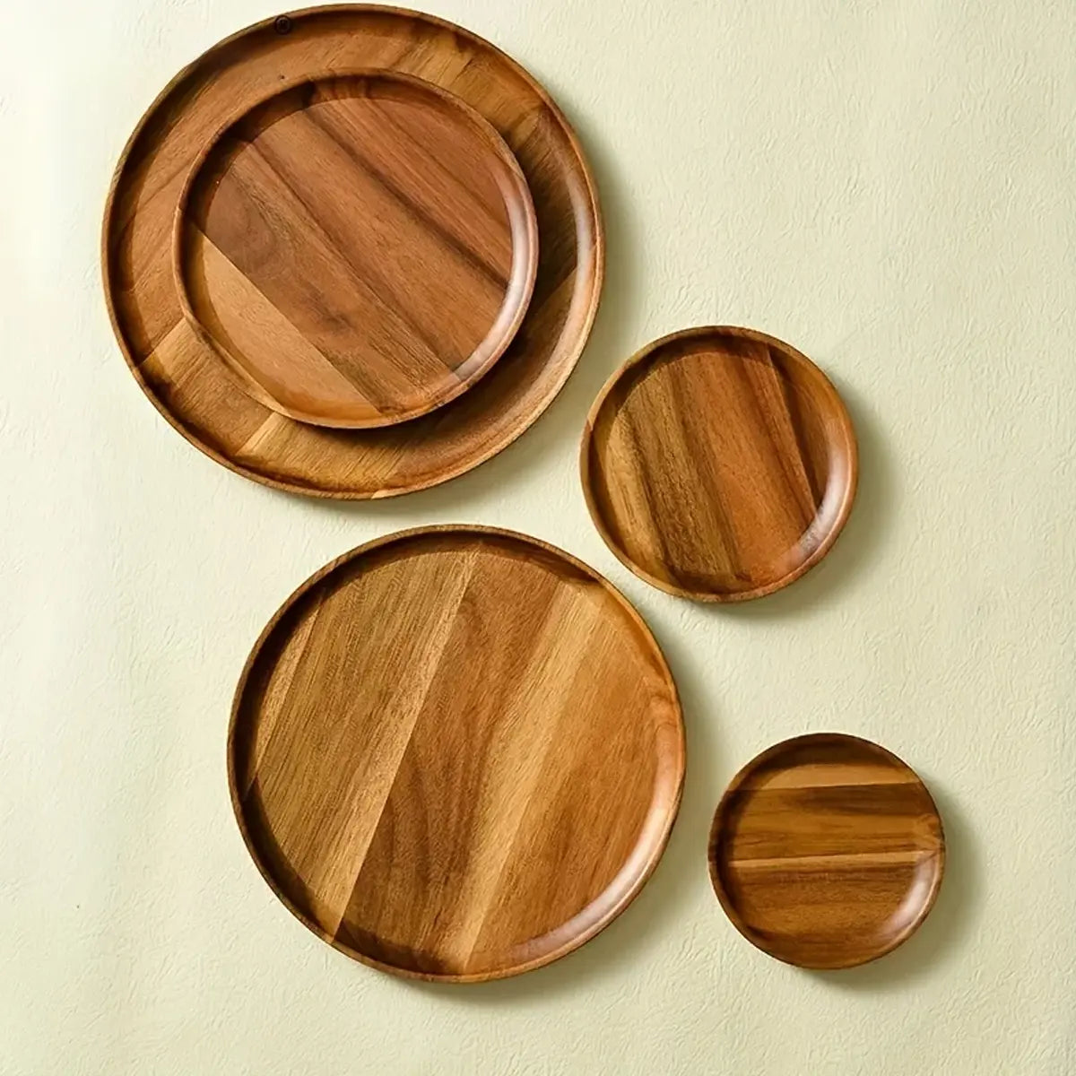 Prato Redondo em madeira Acácia