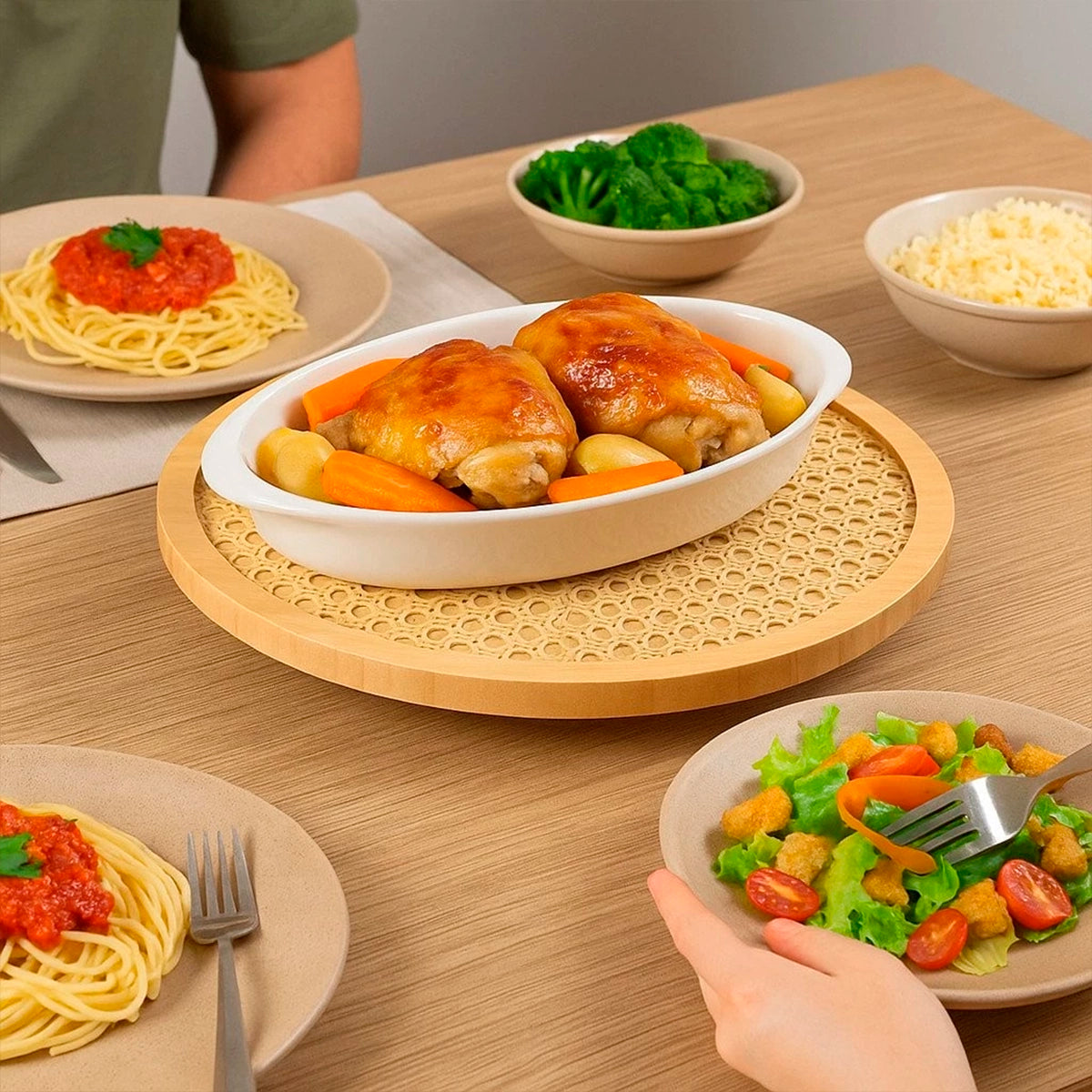 Tábua de Bambu com Base Giratória Essenza Natural