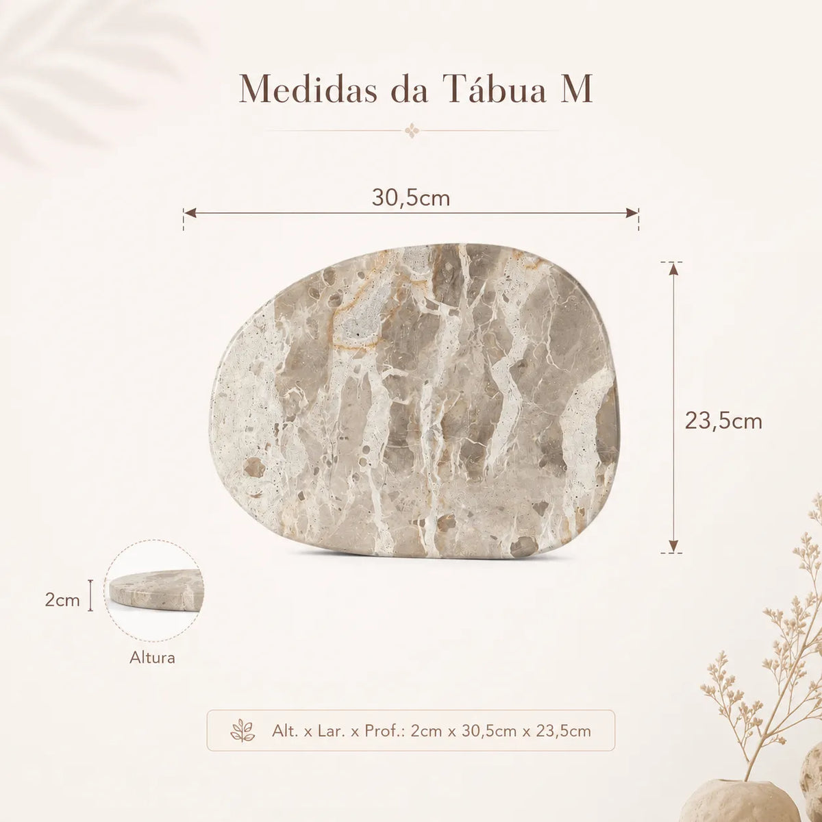Tábua de Servir em 100% Mármore Organic