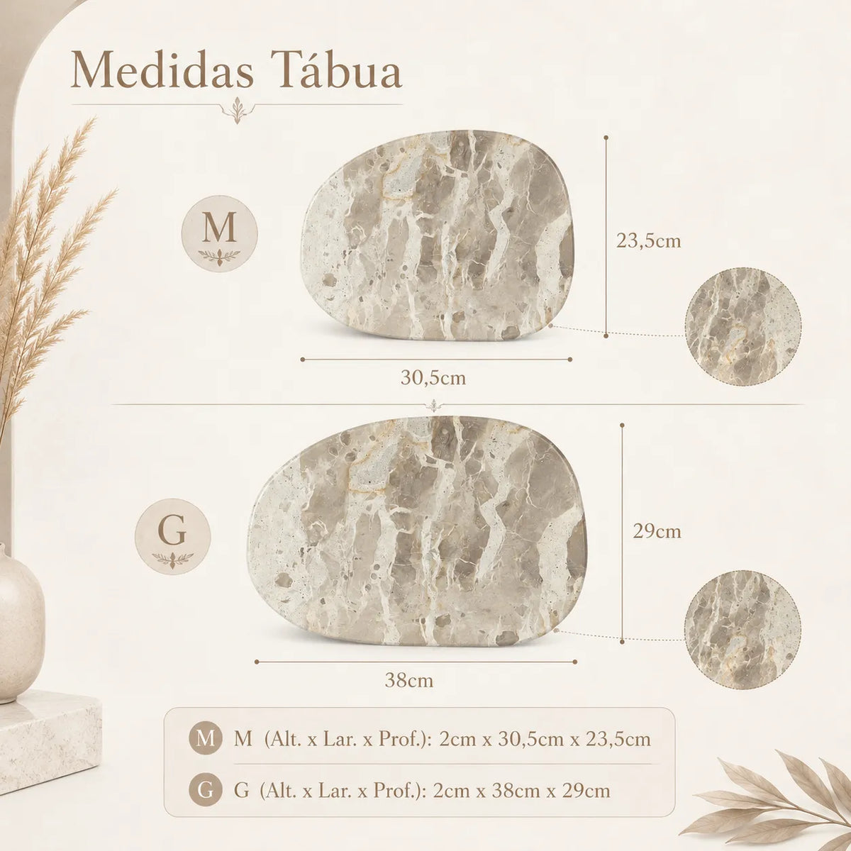Tábua de Servir em 100% Mármore Organic