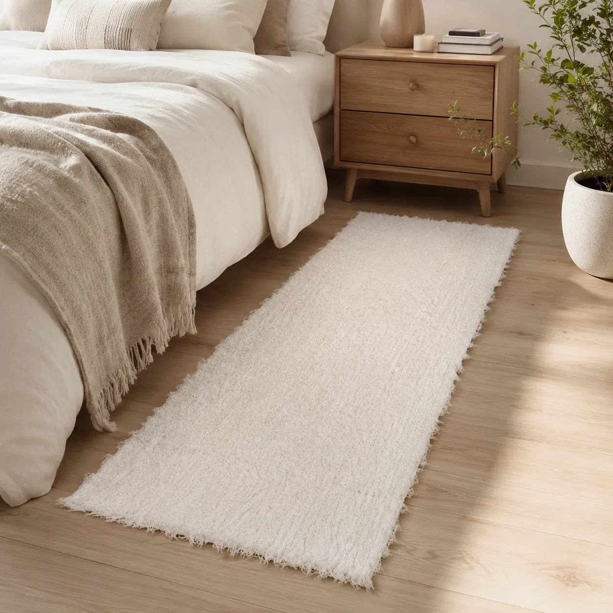 Tapete Felpudo Dupla Face Off White Toque Macio