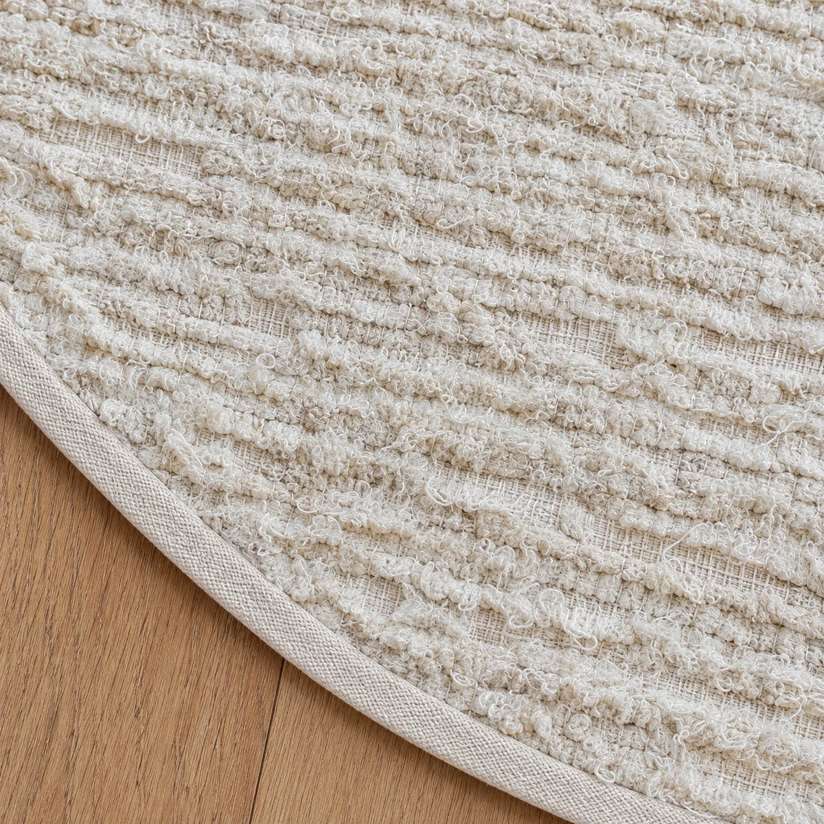 Tapete Redondo Off White Felpudo Clean Premium Aura