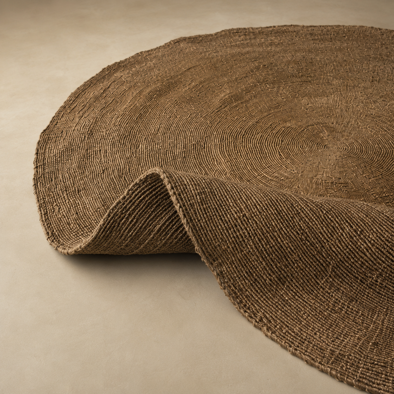 Tapete Redondo de Sisal Natural Trançado Solara