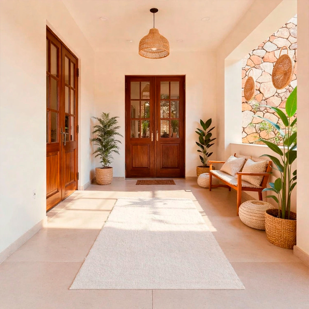 Tapete Felpudo Dupla Face Off White Toque Macio