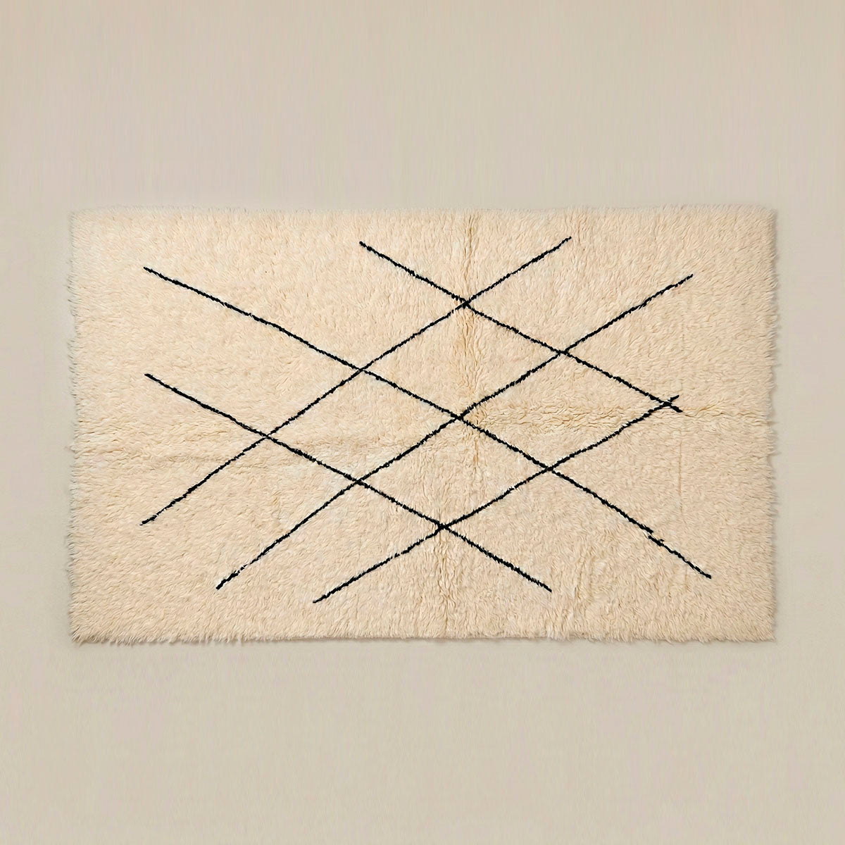 Tapete Off White Felpudo Premium Essenza Grid