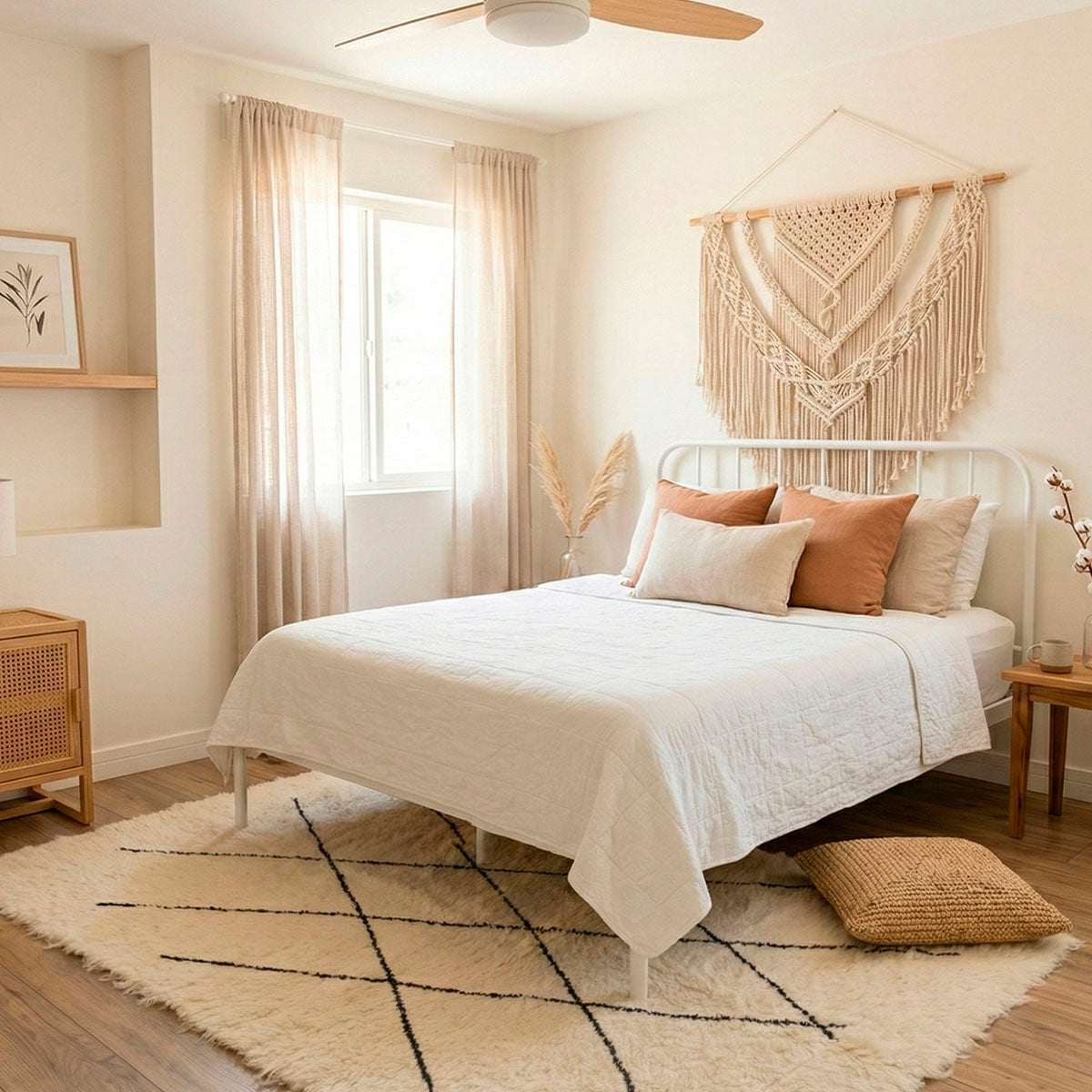 Tapete Off White Felpudo Premium Essenza Grid