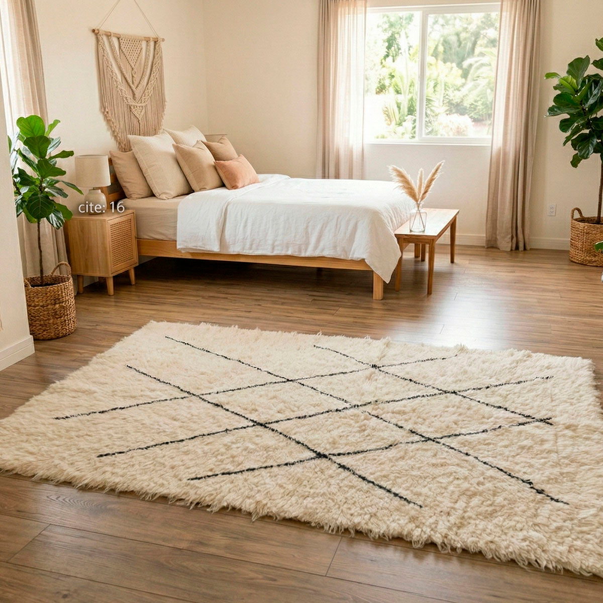 Tapete Off White Felpudo Premium Essenza Grid