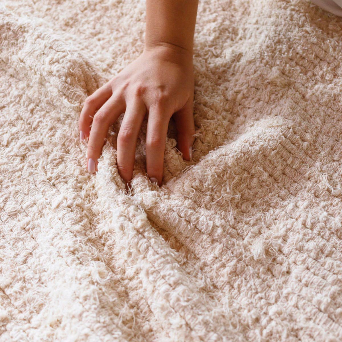 Tapete Redondo Off White Felpudo Clean Premium Aura