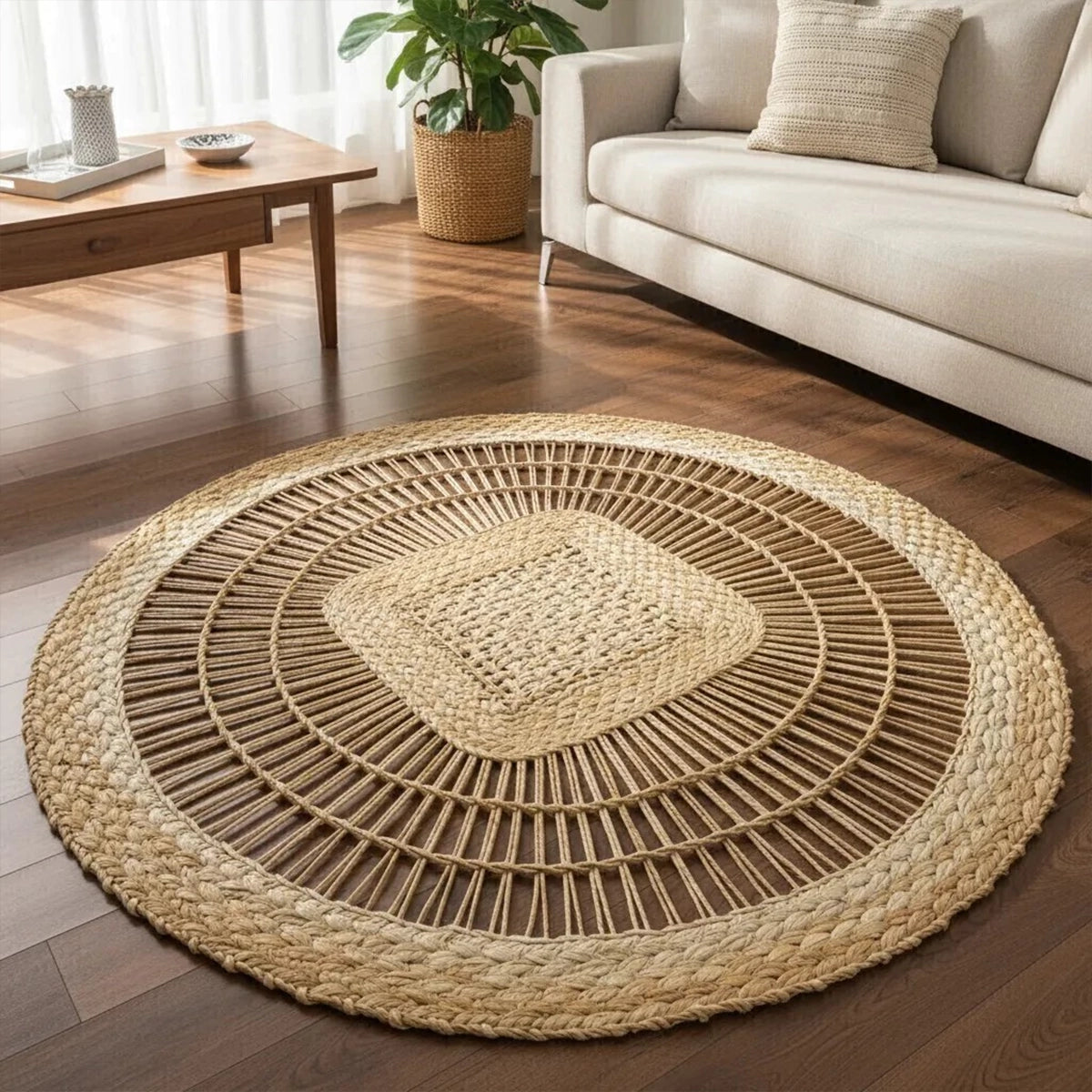 Tapete de Palha Redondo Raízes
