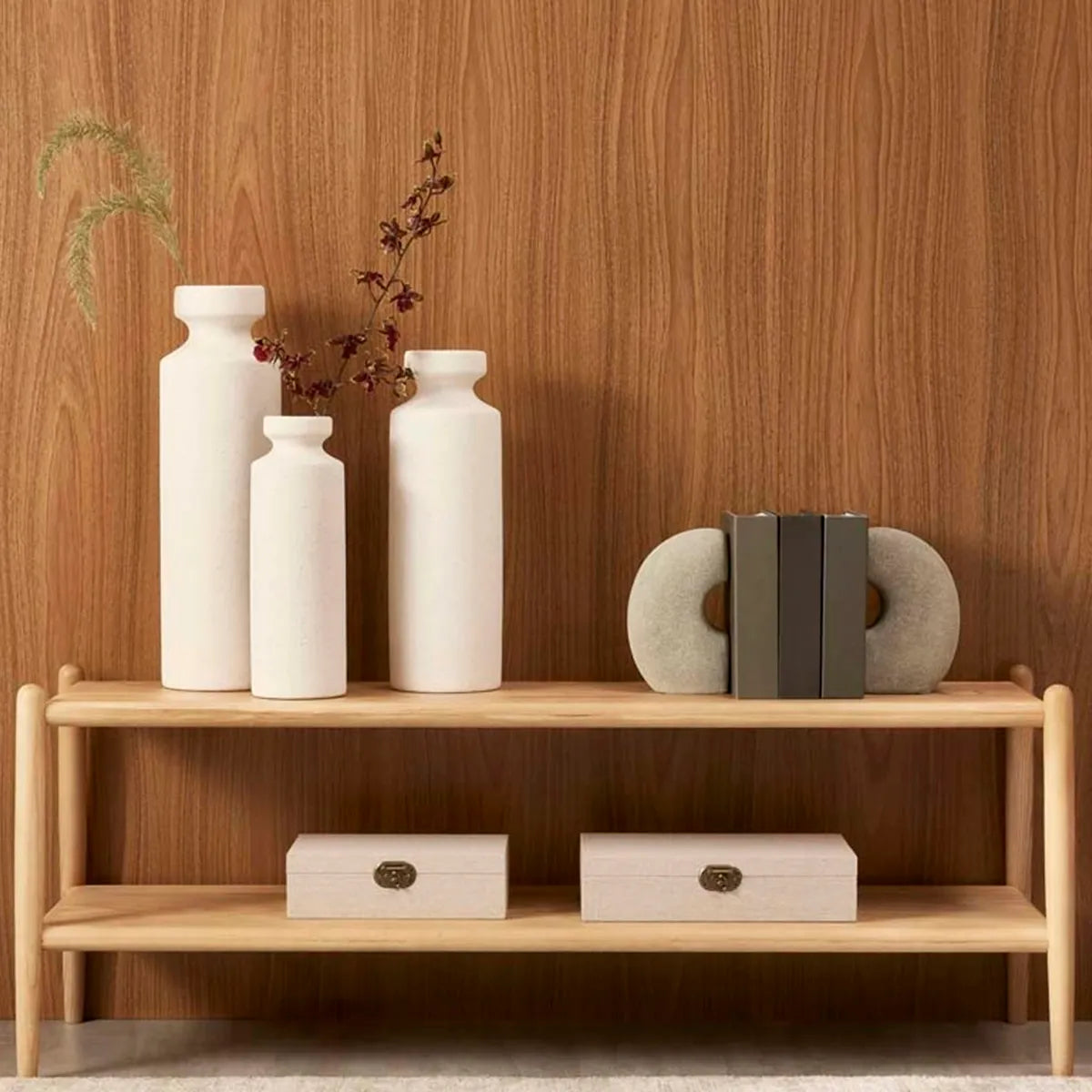 Conjunto de Vasos Decorativos Cerâmica Texturizado Verso