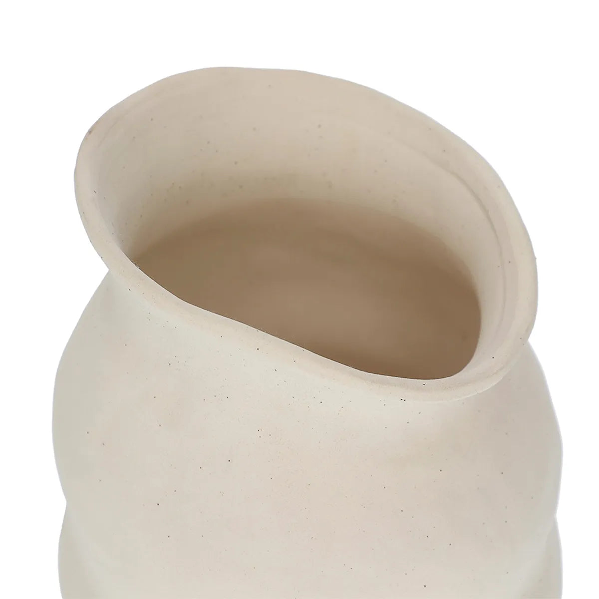 Vaso em Cerâmica Off-White Ondas