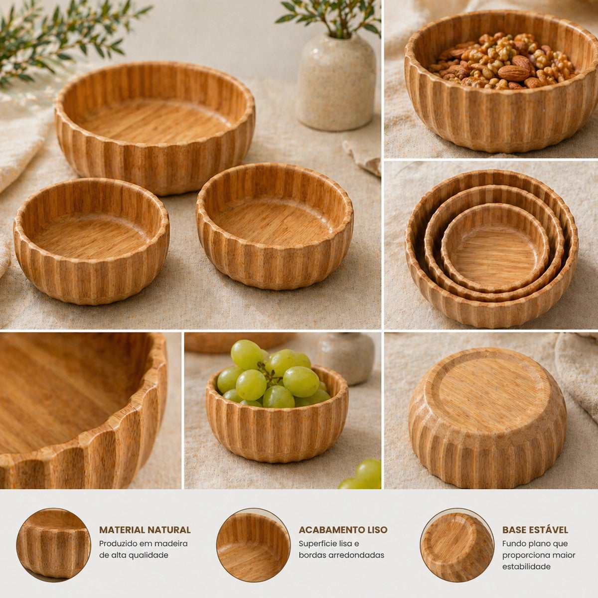 Bowl Canelado de Bambu Essenza Natural