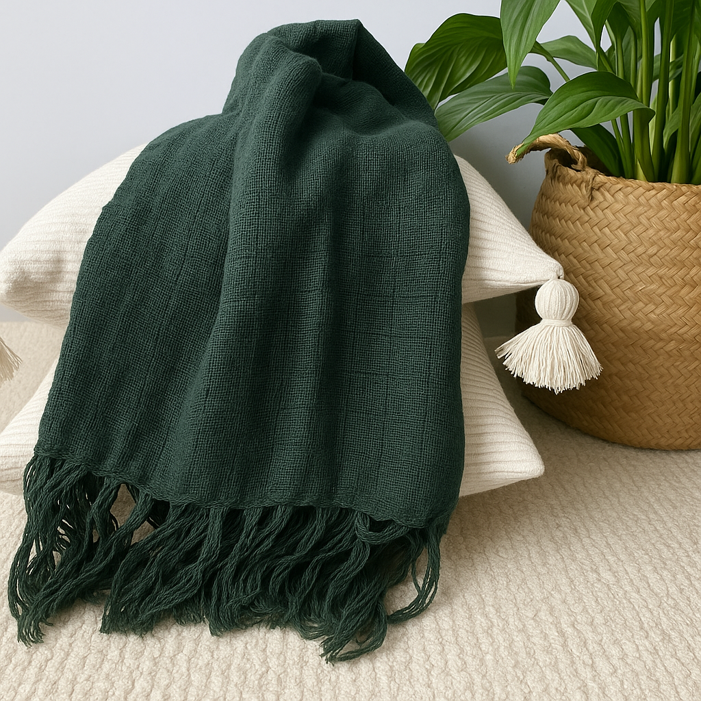 Manta para Sofá Artesanal Algodão Essencial