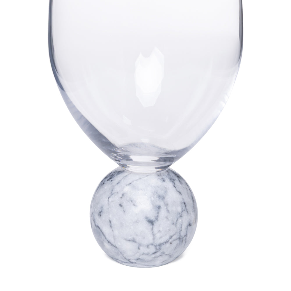 Jogo de Taças para Vinho em Cristal e Mármore Branco 520 ml Orvieto — imagem de catálogo para decoração