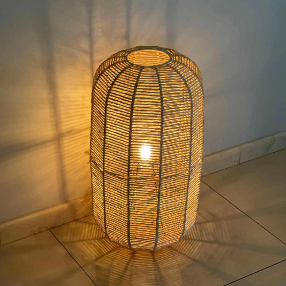 Luminária de Chão de Palha Huayna para iluminação decorativa de piso, luminária decorativa de piso