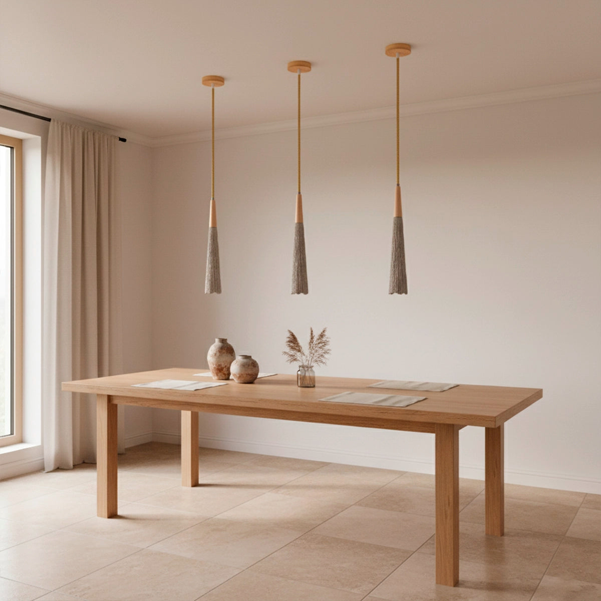 Luminária Pendente de Concreto Lyne — detalhe do acabamento e material
