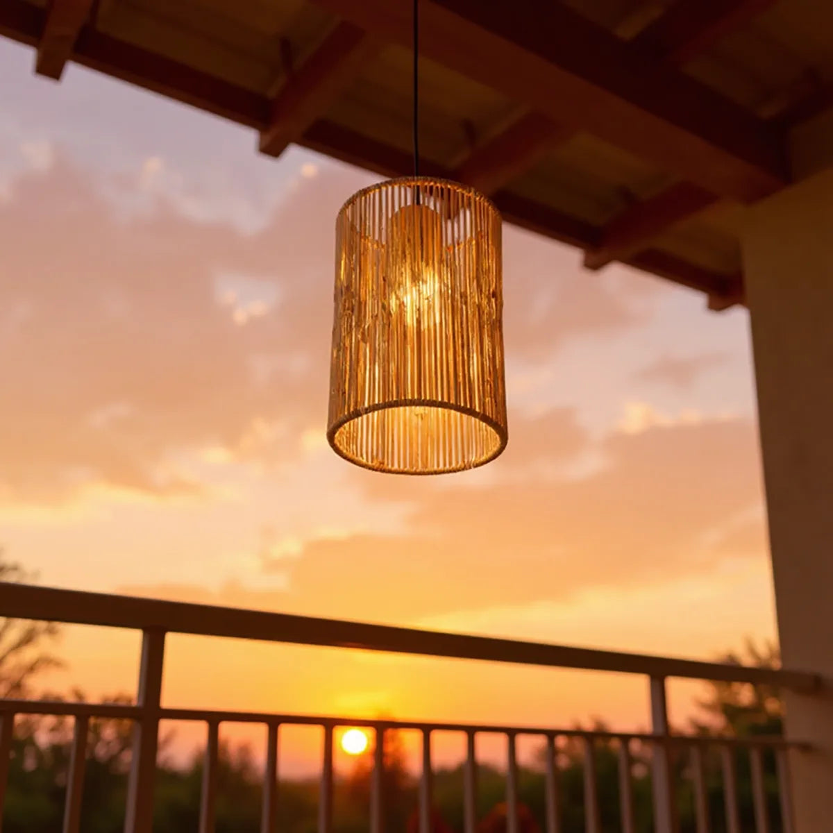 Luminária Pendente de Palha Wasi para iluminação e decoração de interiores