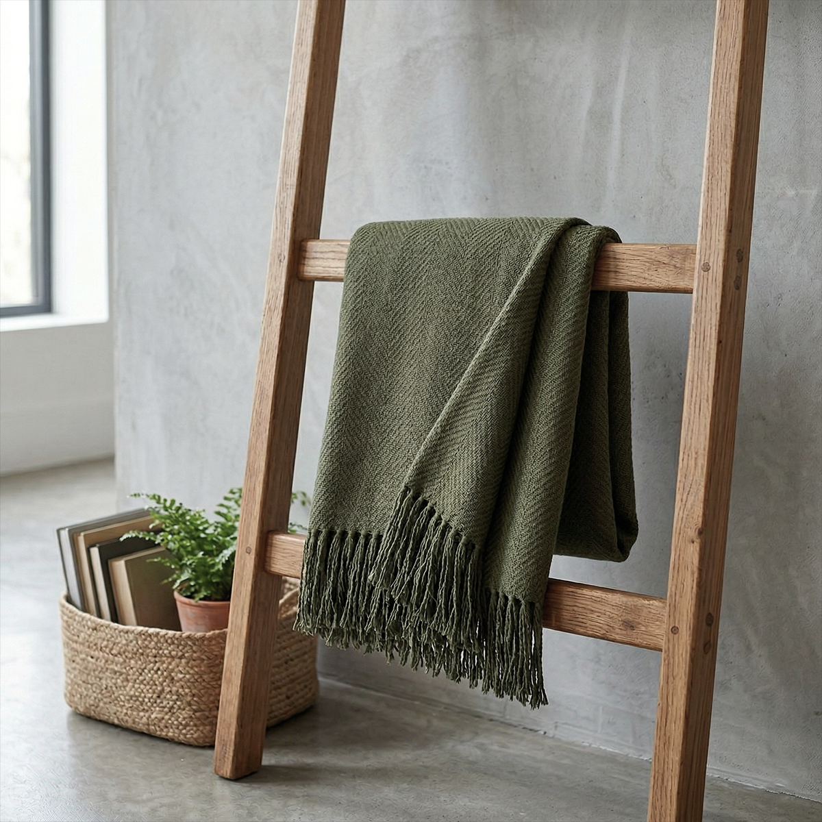 Manta para Sofá Artesanal Algodão Duna Grande em algodão para decoração de sofá, vista do produto