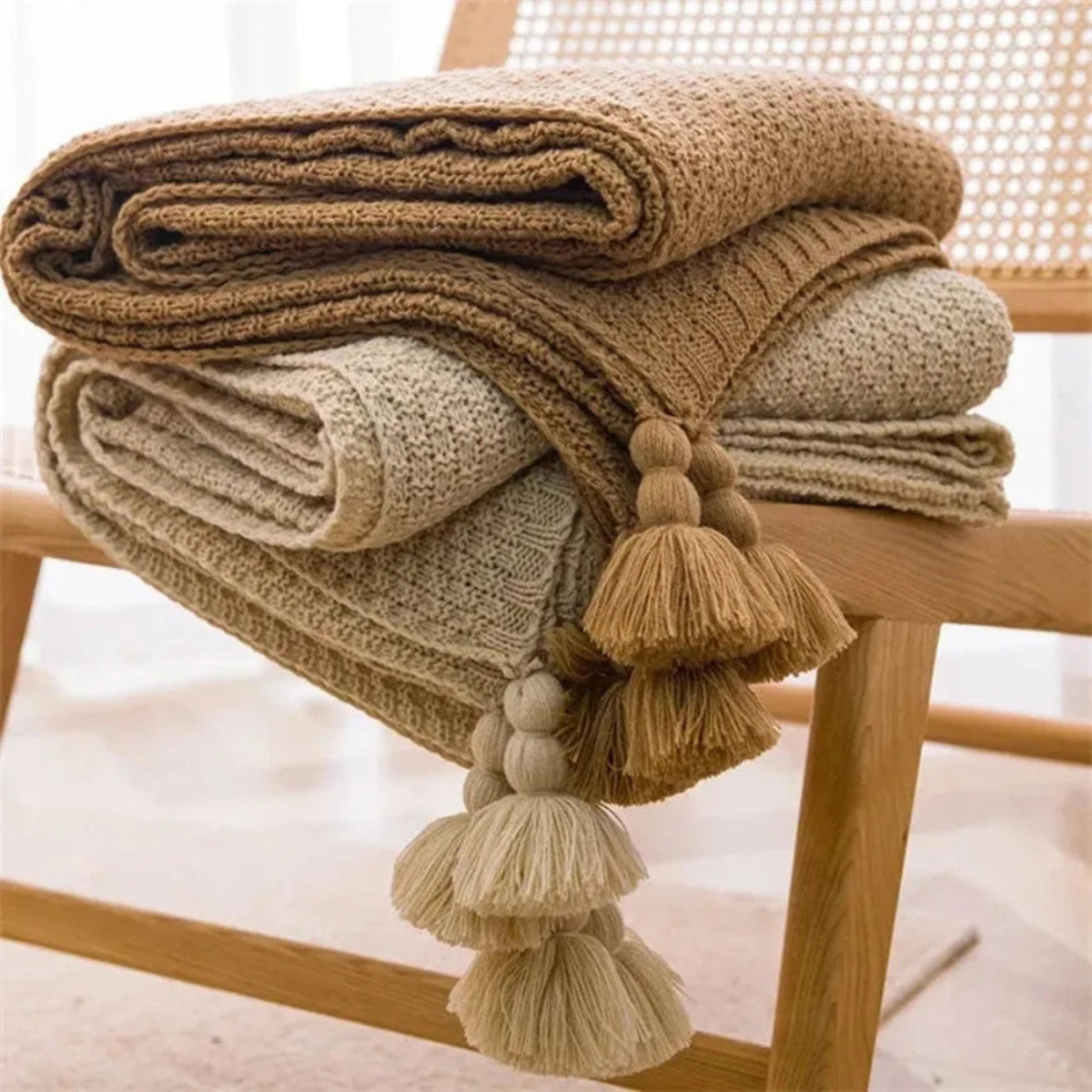 Manta Em Trico Para Sofa