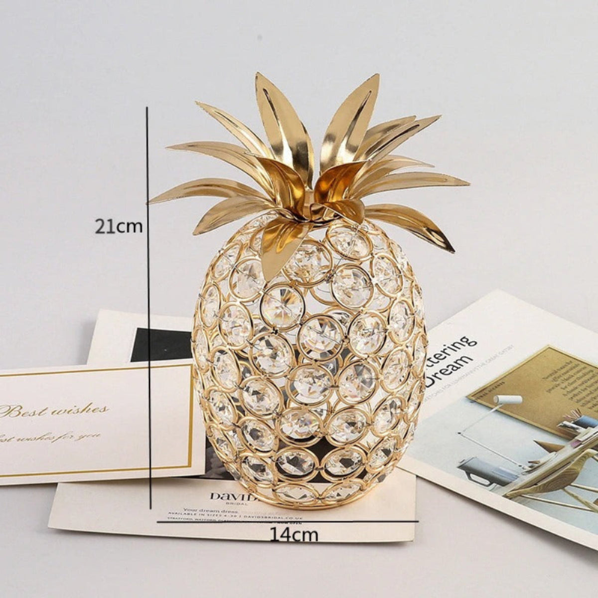 Ornamento Dourado em Cristal Frutas