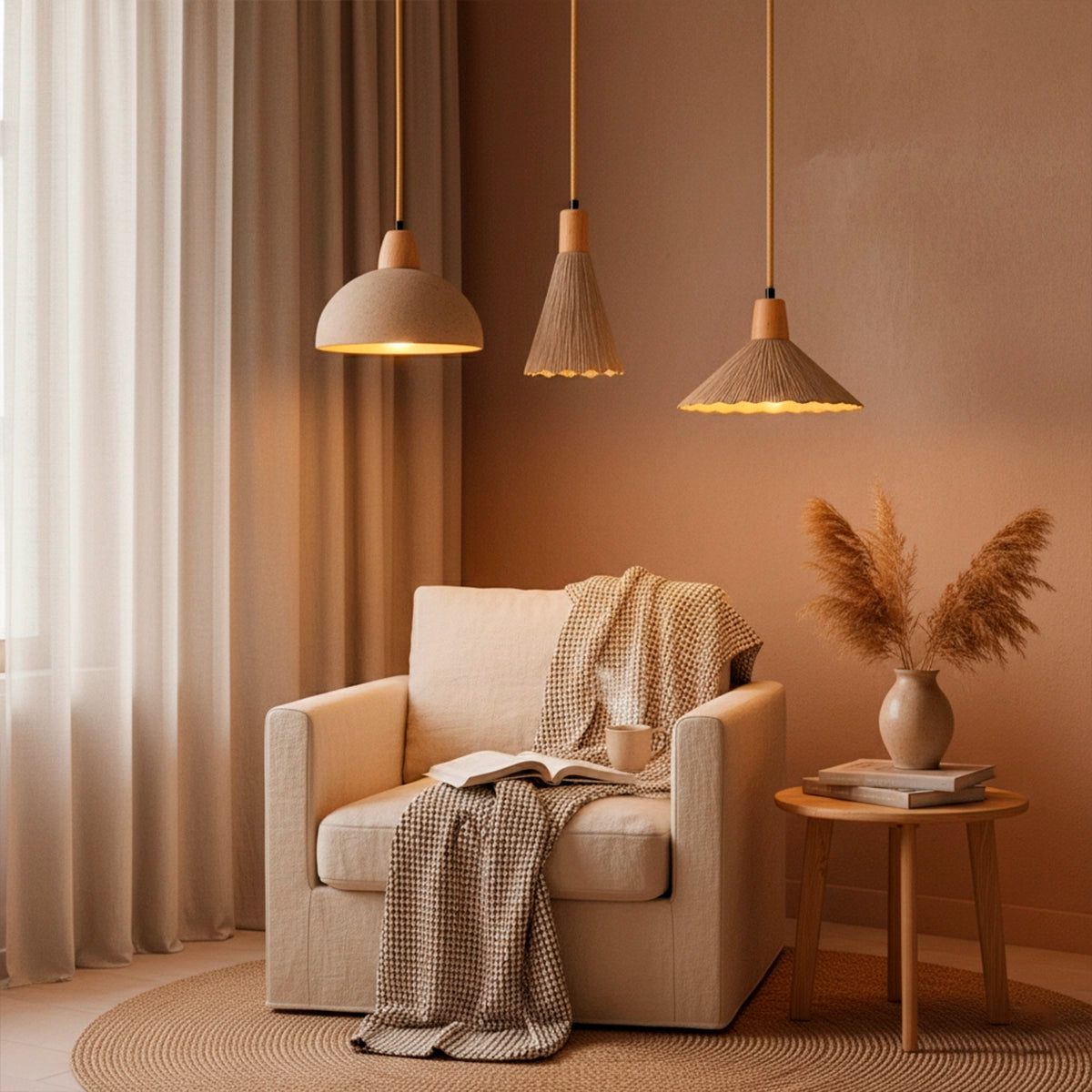 Kit 3 Luminárias Pendente de Concreto Habitat