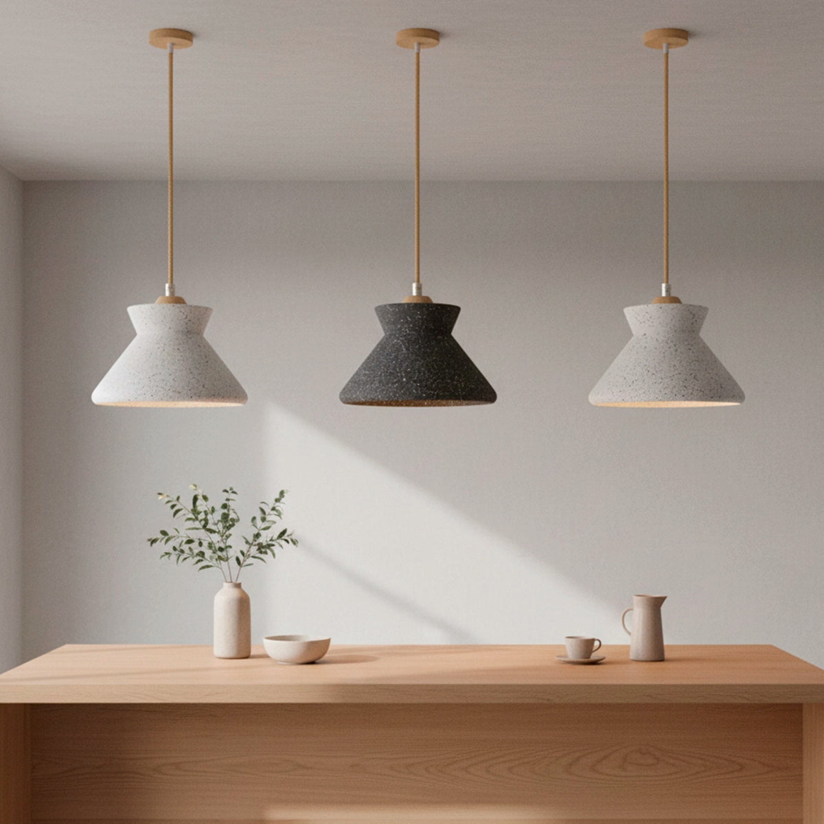 Kit 3 luminárias Pendente Granito Nord