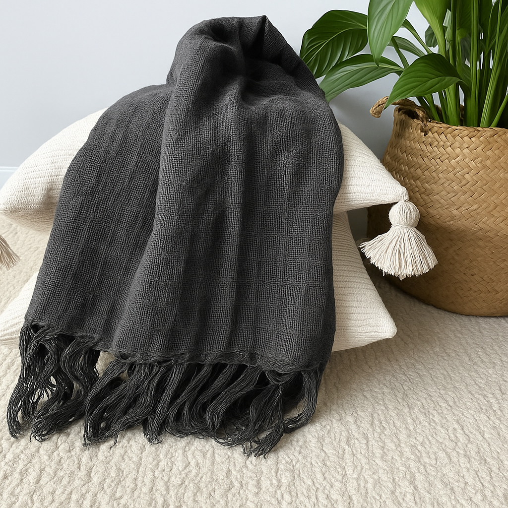 Manta para Sofá Artesanal Algodão Essencial