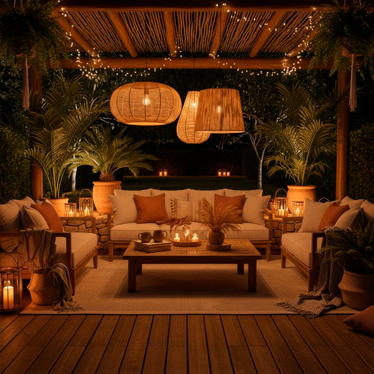 Kit 3 Luminária Pendente de Palha Ayla