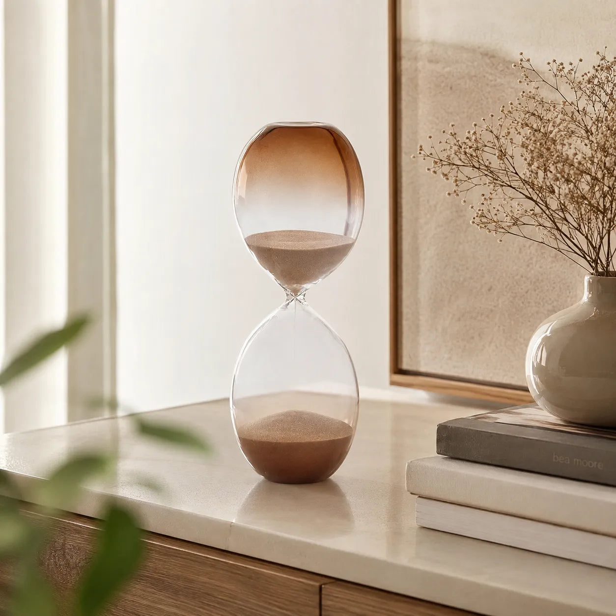 Ampulheta de Vidro 30 Minutos Terracota