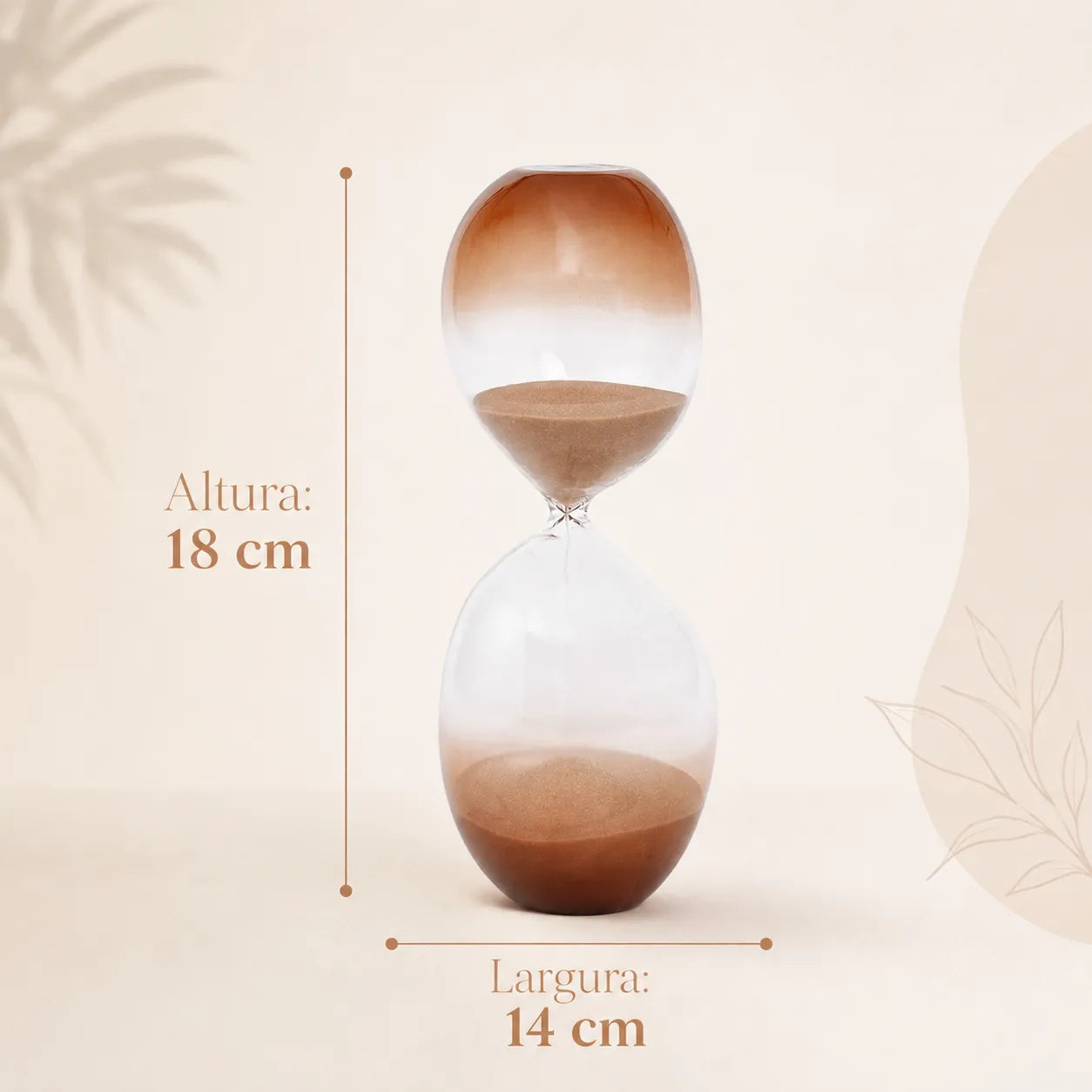 Ampulheta de Vidro 30 Minutos Terracota