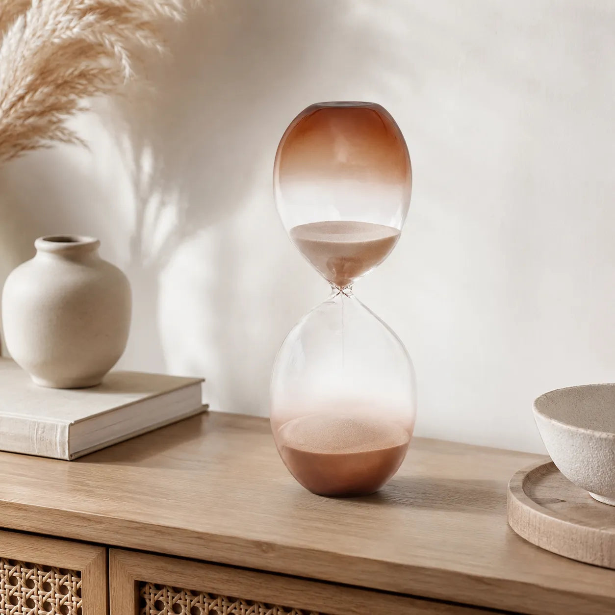 Ampulheta de Vidro 60 Minutos Terracota
