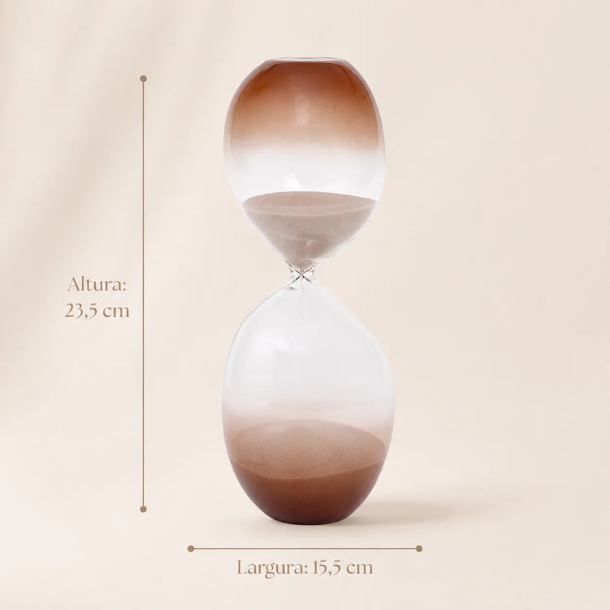 Ampulheta de Vidro 60 Minutos Terracota