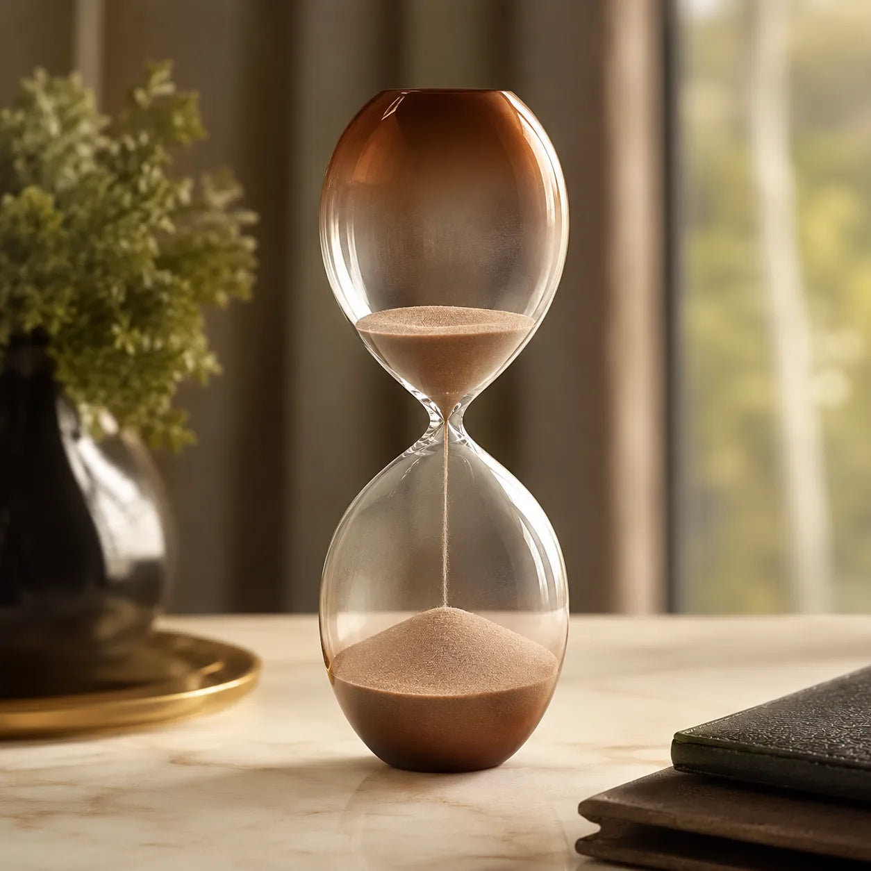 Ampulheta de Vidro 60 Minutos Terracota