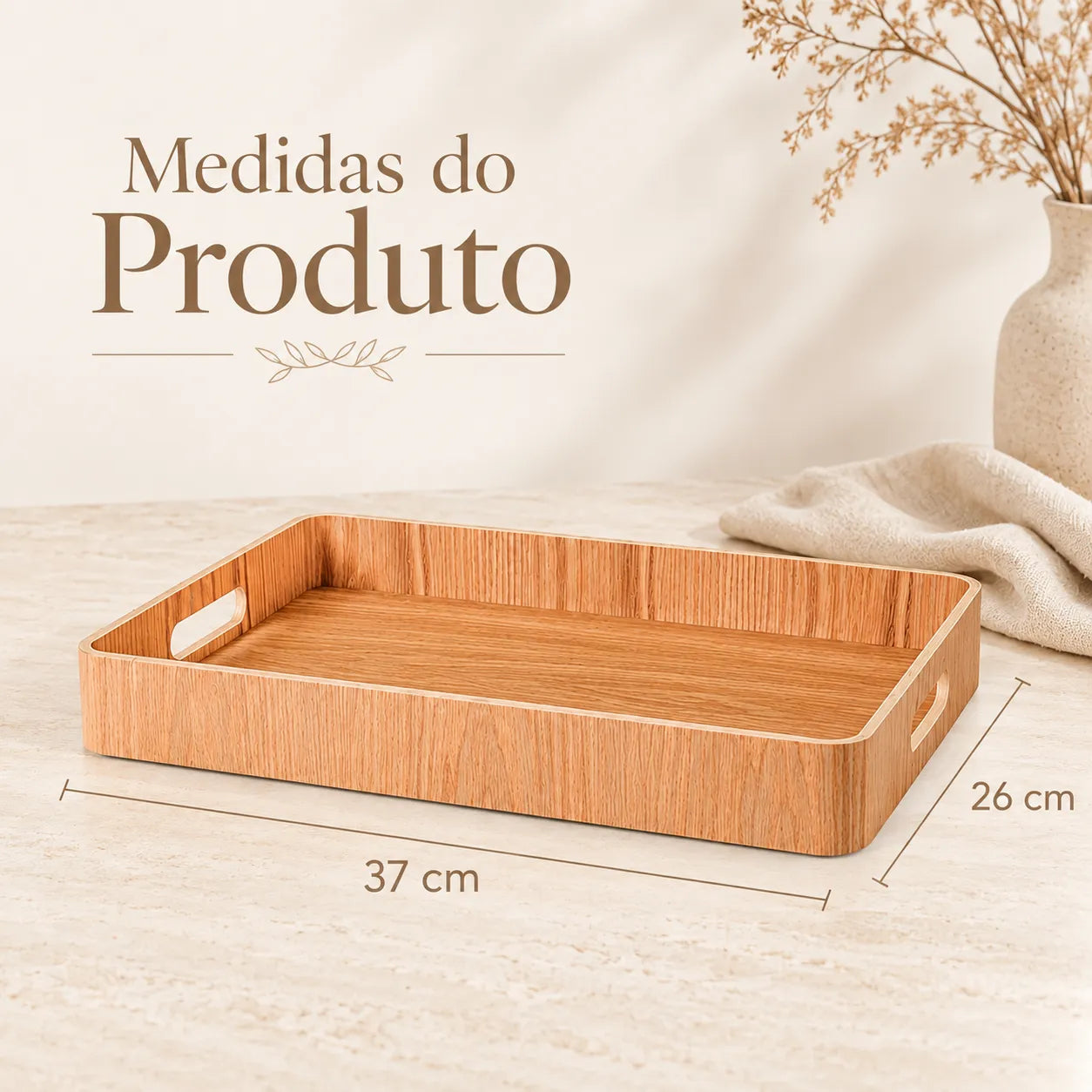 Bandeja para Servir de Madeira Salgueiro Nórdica