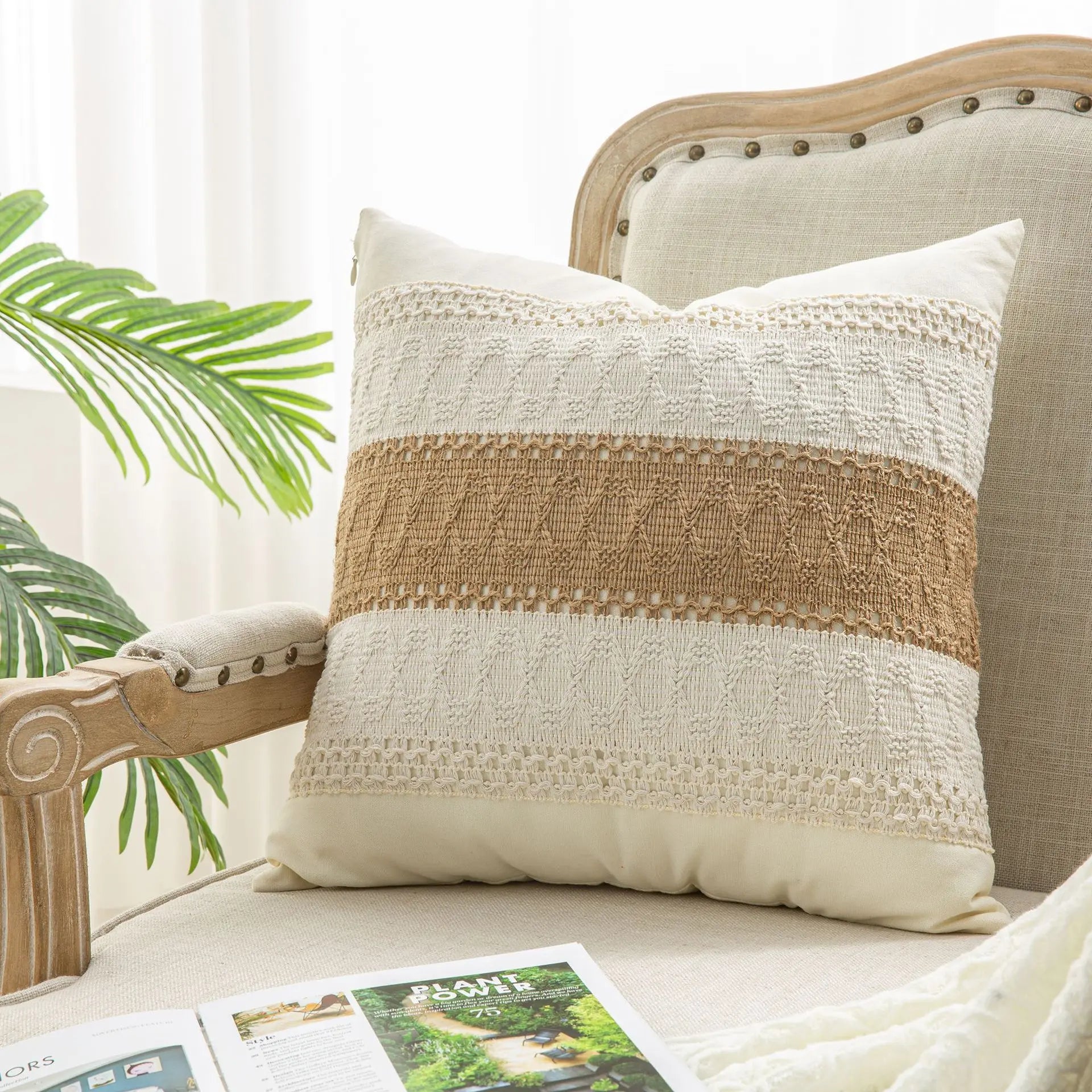 Capa de Almofada Boho Renda