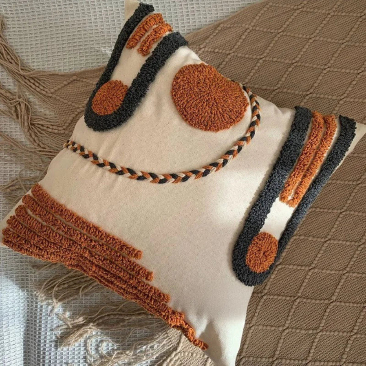 Capas de Almofadas Boho Bordada