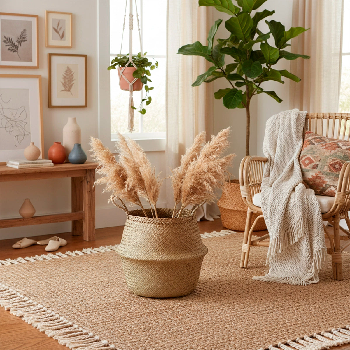 Cesto Organizador com Alcas Boho Essenza Natural