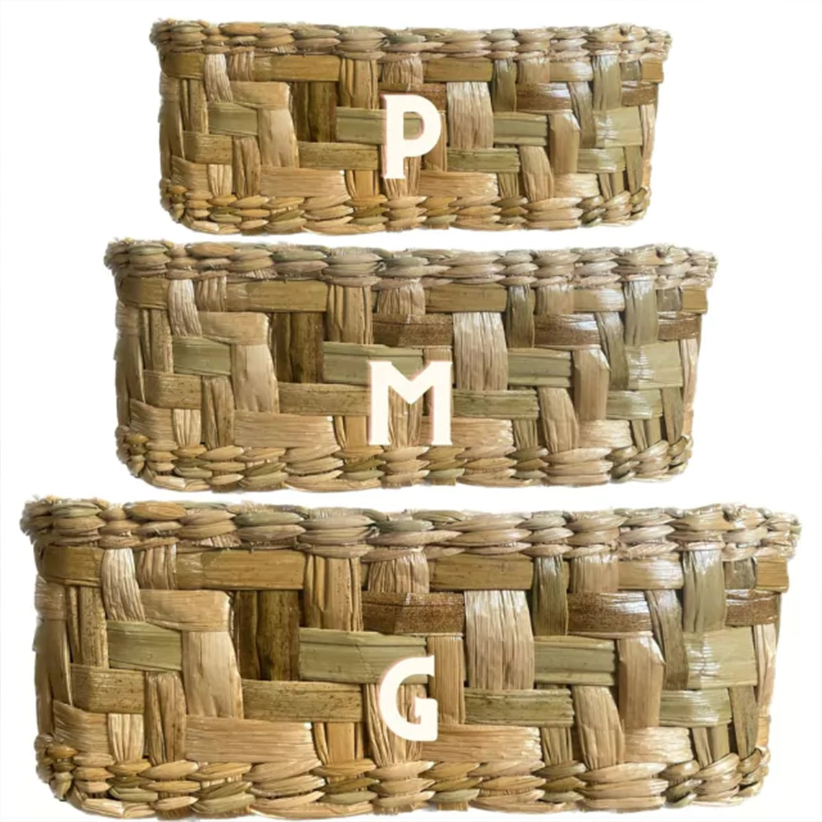 Cesto Organizador de Palha Natural Ninho - 3 peças