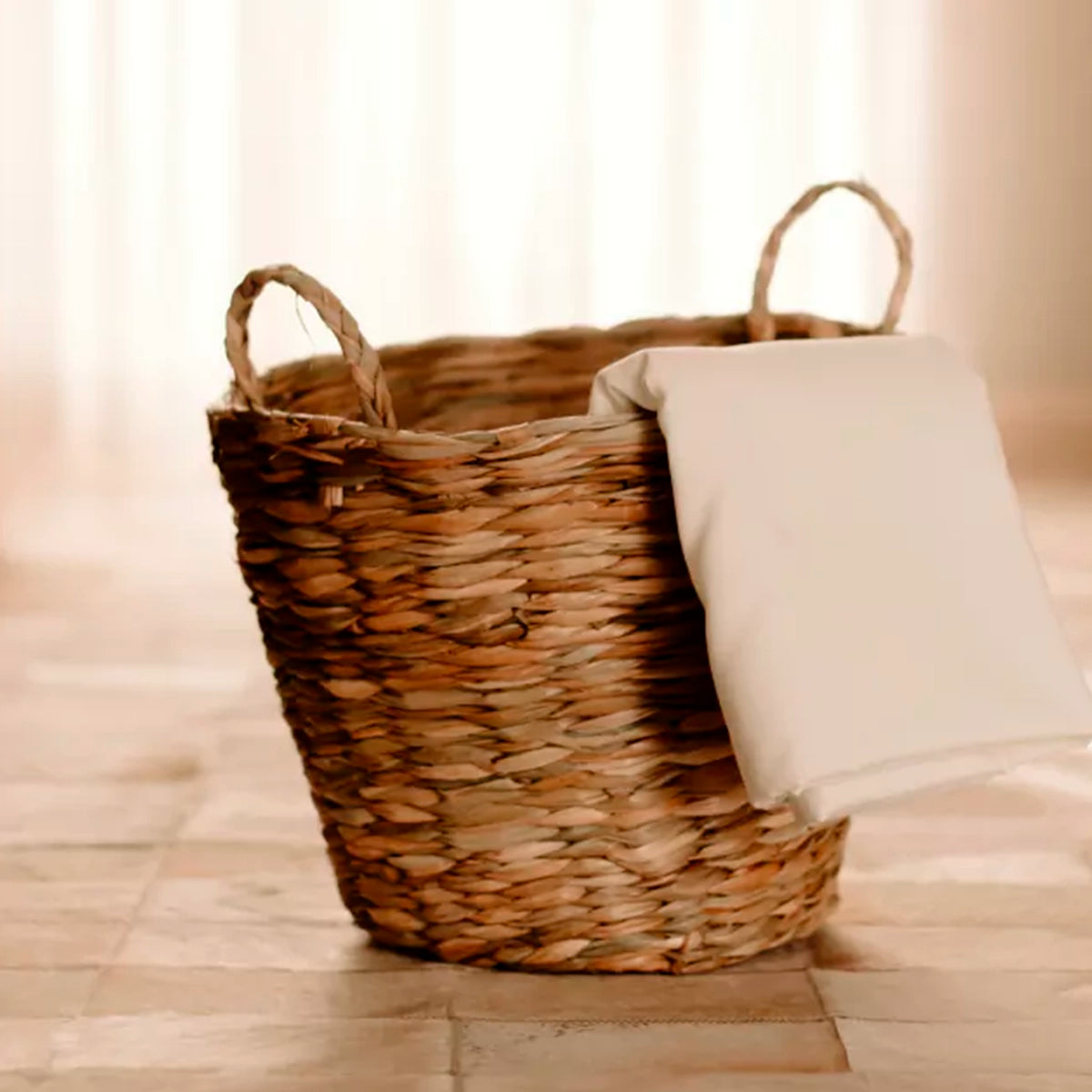 Cesto Organizador de Palha Natural com Alça