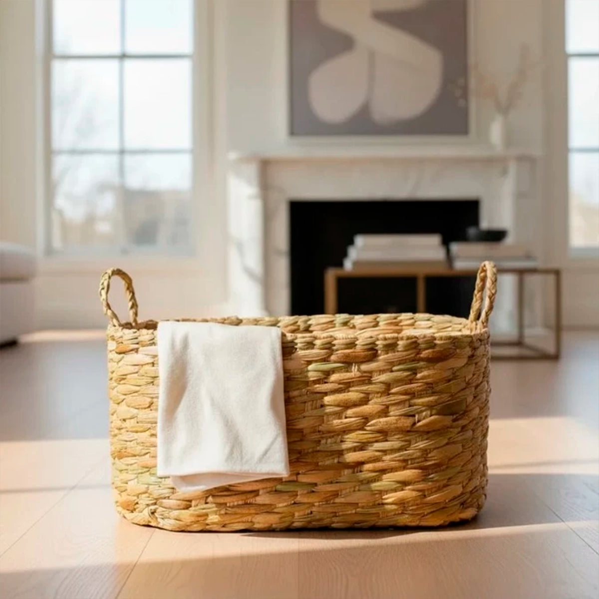 Cesto Organizador de Palha com Alça Horizonte