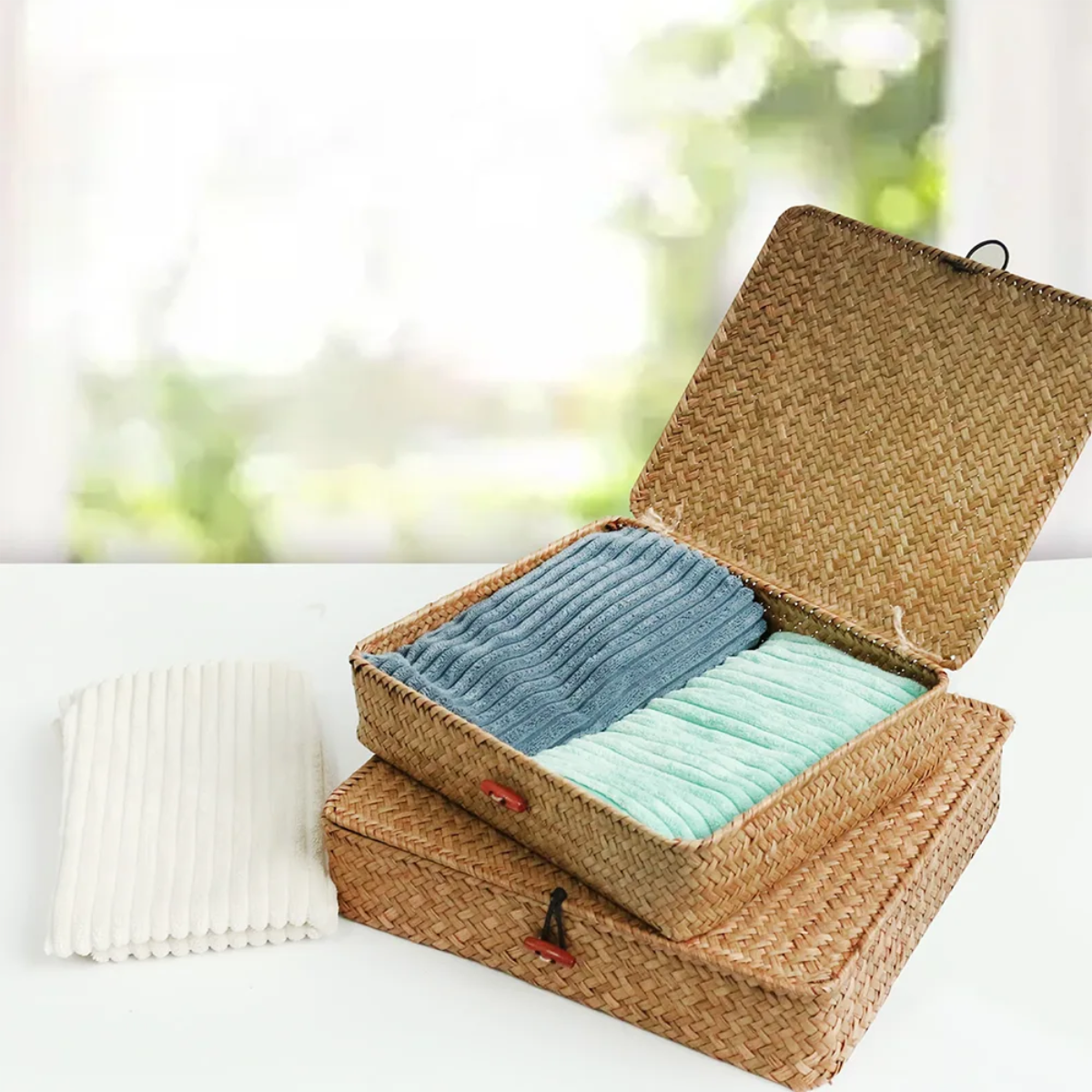 Cesto de Armazenamento Vegetal Trama - 02 peças