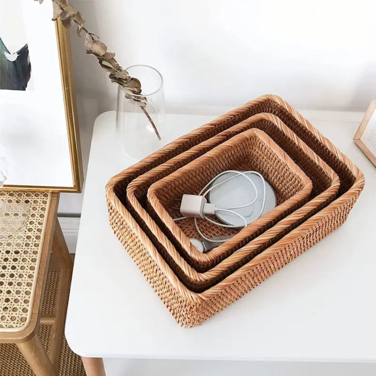 Cesto organizador de Rattan Bali