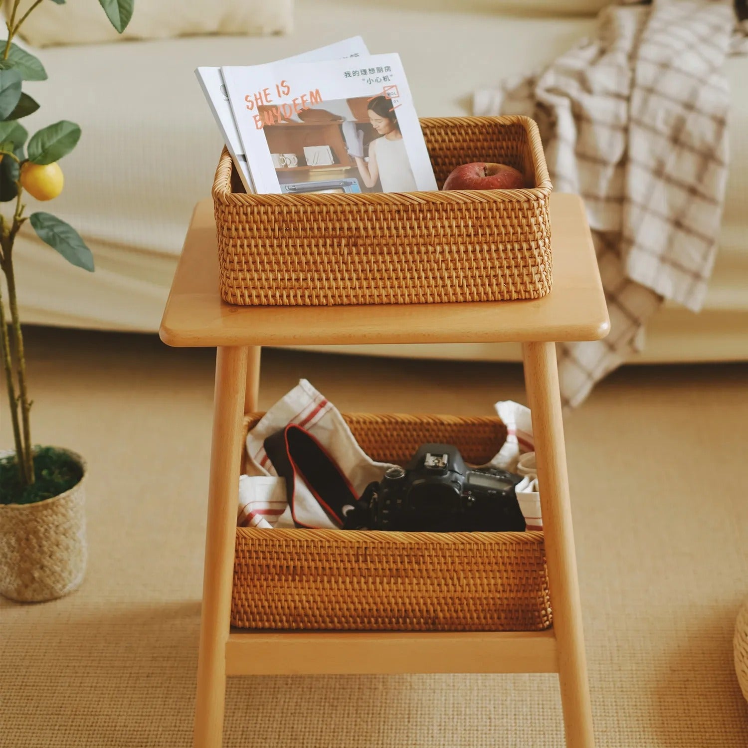 Cesto organizador de Rattan Bali