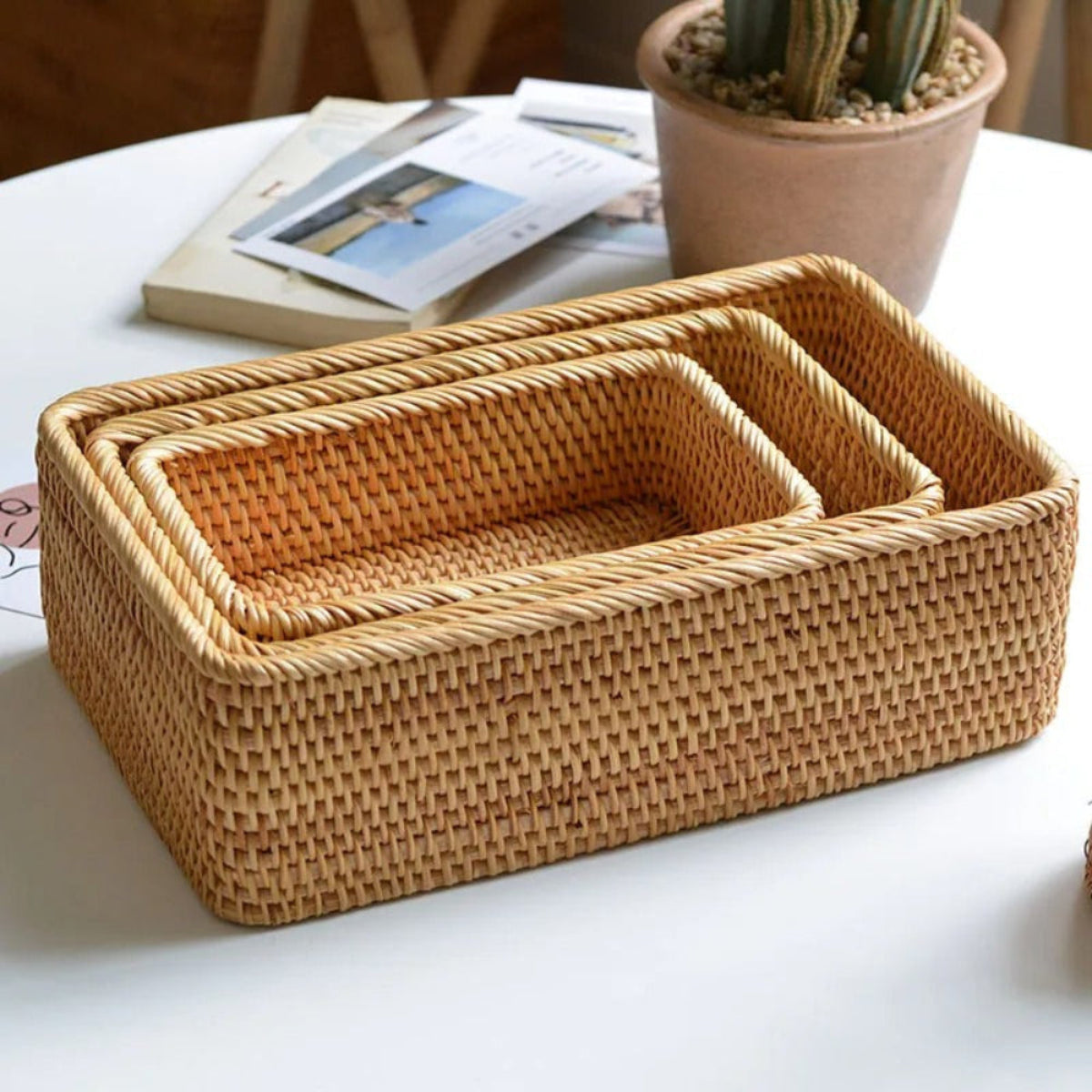 Cesto organizador de Rattan Bali
