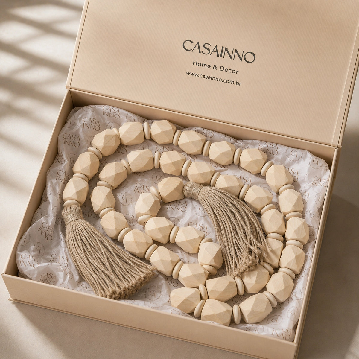Colar de Mesa Decorativo Wood Boho