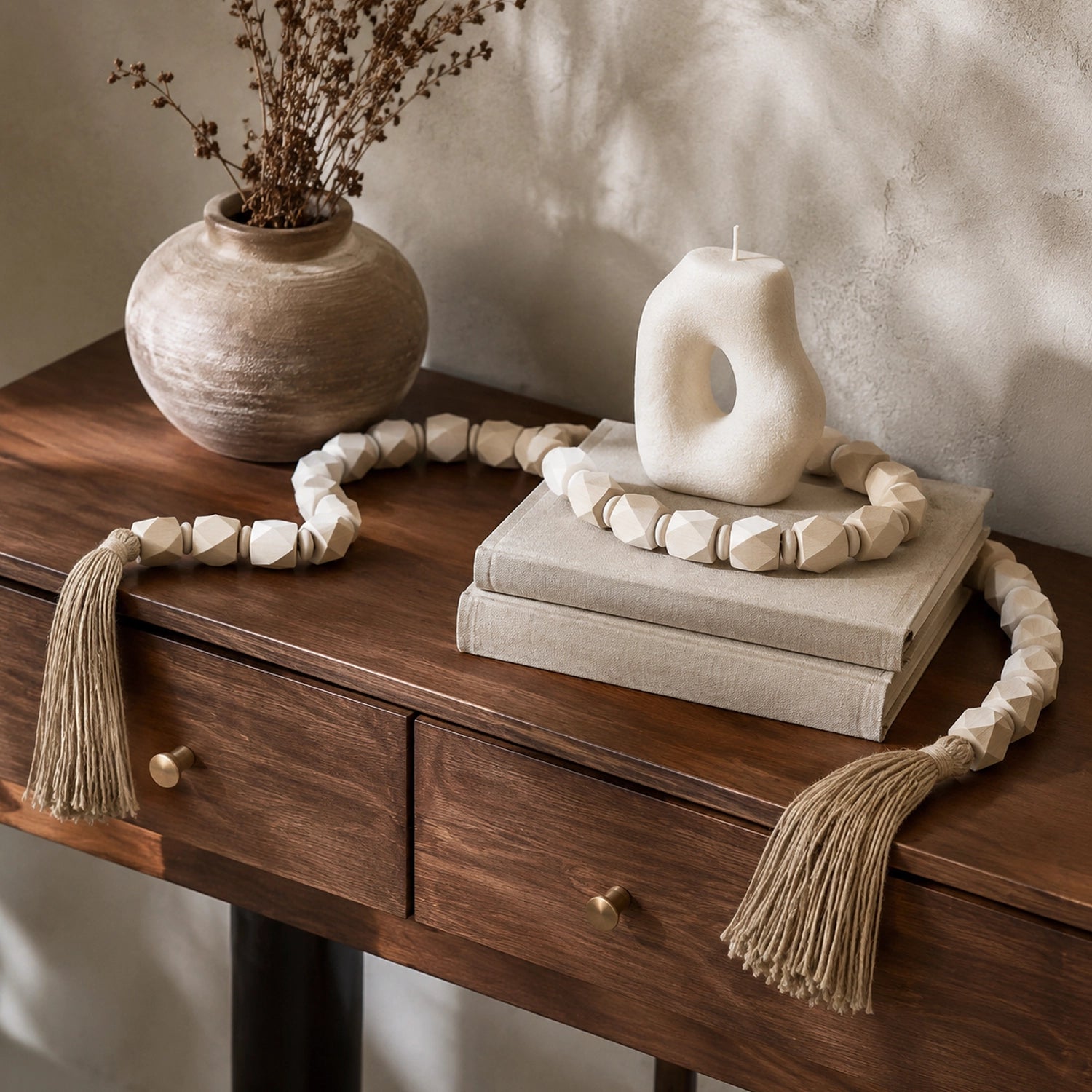 Colar de Mesa Decorativo Wood Boho