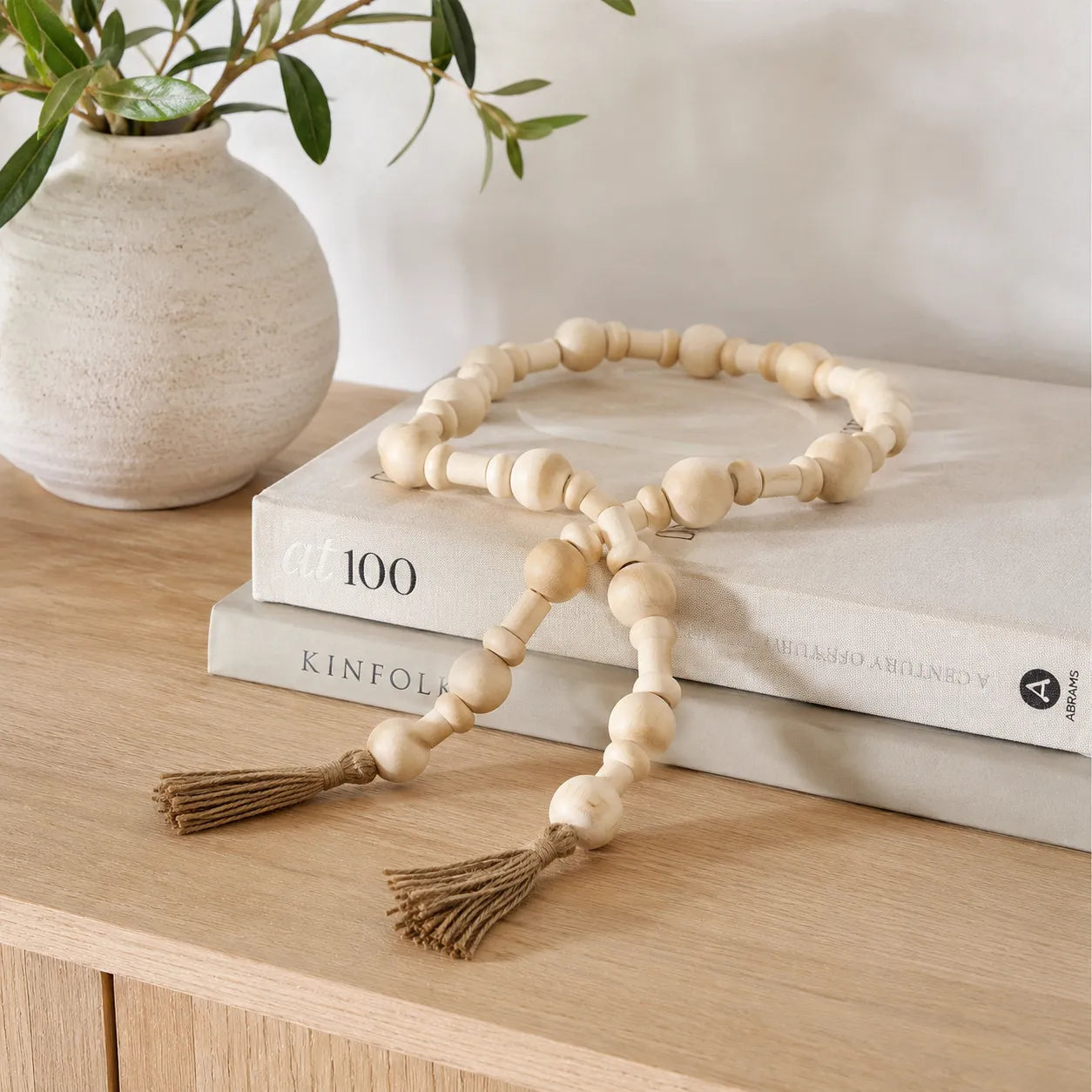 Colar de Mesa decorativo em Madeira Boho Chic