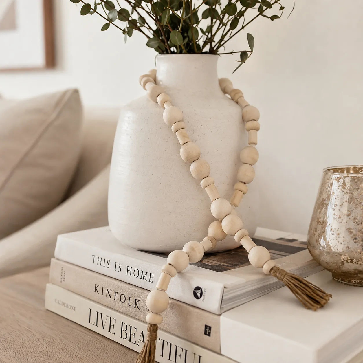 Colar de Mesa decorativo em Madeira Boho Chic