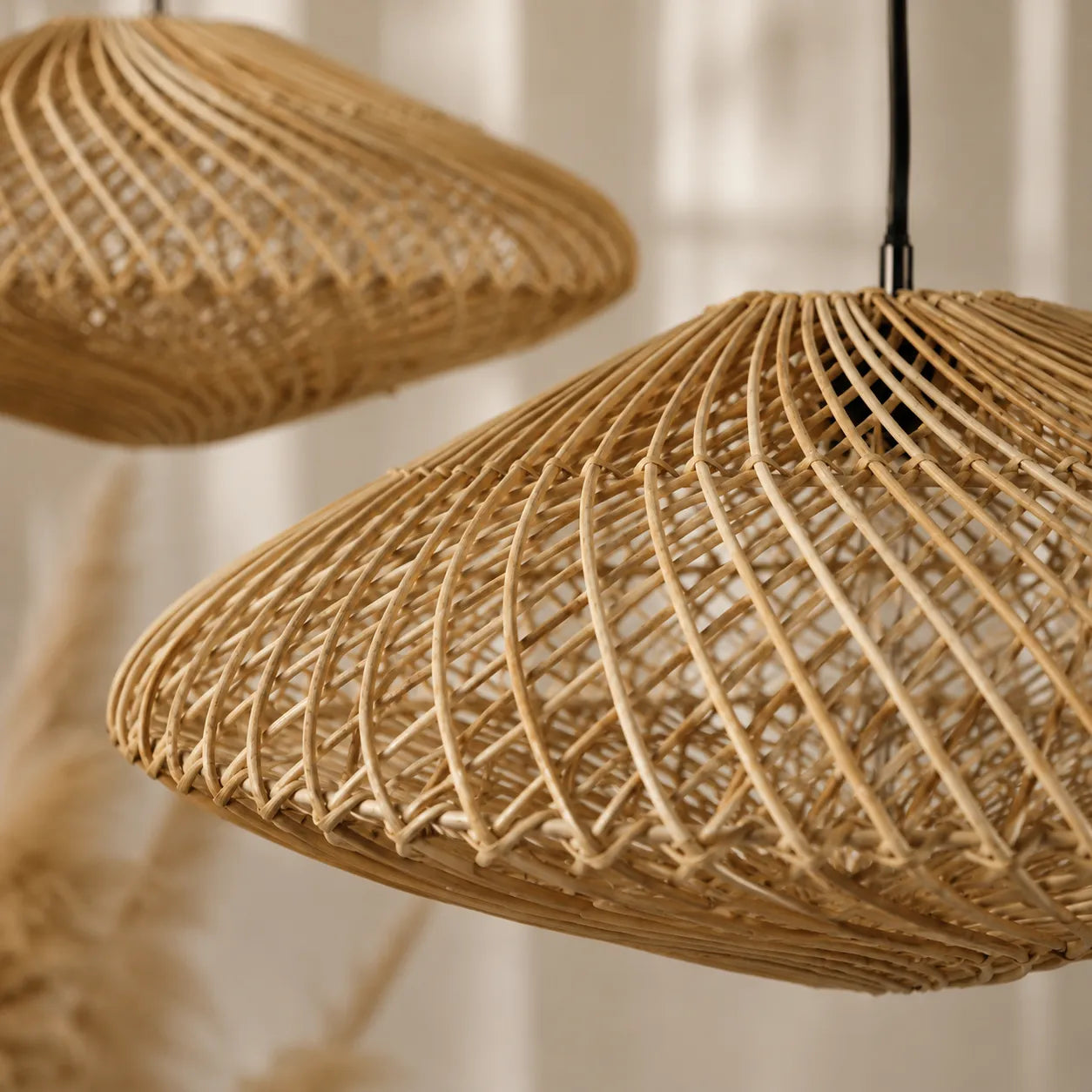 Kit 2 Luminárias Pendente em Rattan Alba 60cm